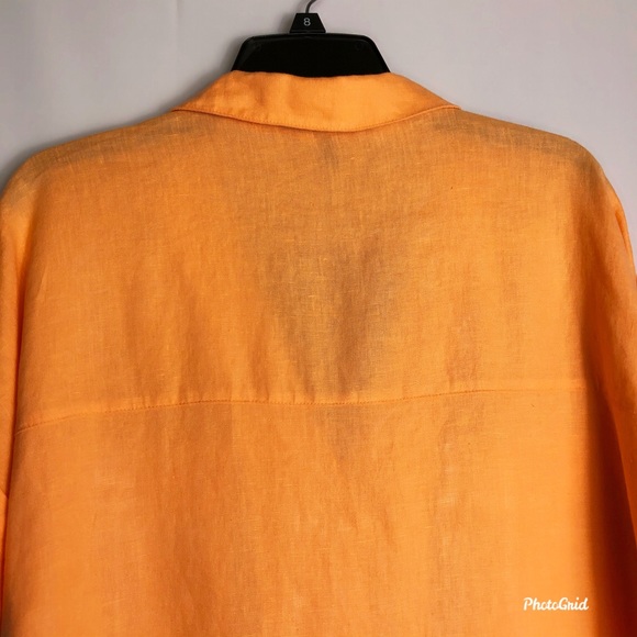 Marc New York Linen Short Sleeve Orange Shirt. Size XL. Classy - Picture 6 of 8